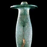 Verzierter Griff eines Schwertes der späten Bronzezeit 13 Jahrhundert vor Christi aus Schwarzwöhr