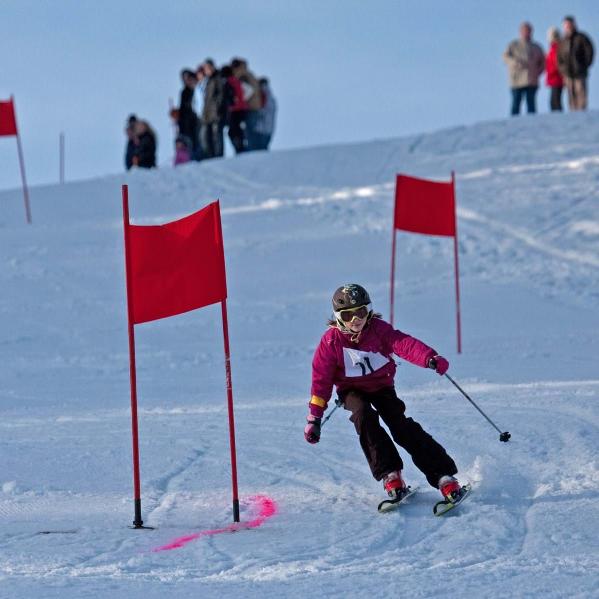 Skirennen am Skilift Greising