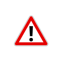 Logo - Warnhinweis Radwege