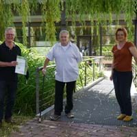 (v.l.) stv. Landrat Roman Fischer, Herbert Albert, Martina Obser (Untere Naturschutzbehörde)