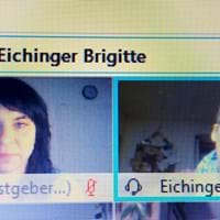 Screen Shot von der digitalen Schulung der Telefonengel Links: Petra Schwankl vom „mach mit Freiwilligenzentrum und Brigitte Eichinger, Katholische Erwachsenenbildung