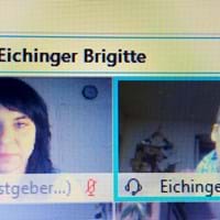 Screen Shot von der digitalen Schulung der Telefonengel Links: Petra Schwankl vom „mach mit Freiwilligenzentrum und Brigitte Eichinger, Katholische Erwachsenenbildung