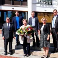 Landrat Christian Bernreiter, Christina Schedlbauer, Angela Hendschke-Lug, 2. Reihe Christian Heilmann-Tröster, Werner Neupert, Klaus Fleder