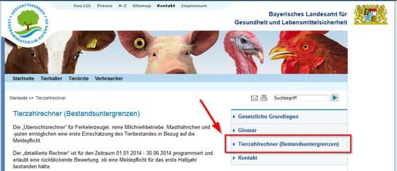 Tierzahlenrechner - Screenshot