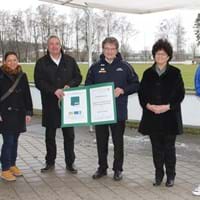 Übergabe LEADER-Förderbescheid an SpVgg Osterhofen am 31.01.2022 (Foto: J. Regensperger)
