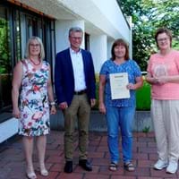 Ulrike Bauer, Leiterin der Unteren Naturschutzbehörde, Landrat Bernd Sibler, Anita Heindl, Martina Obser, Referentin für Naturschutzangelegenheiten