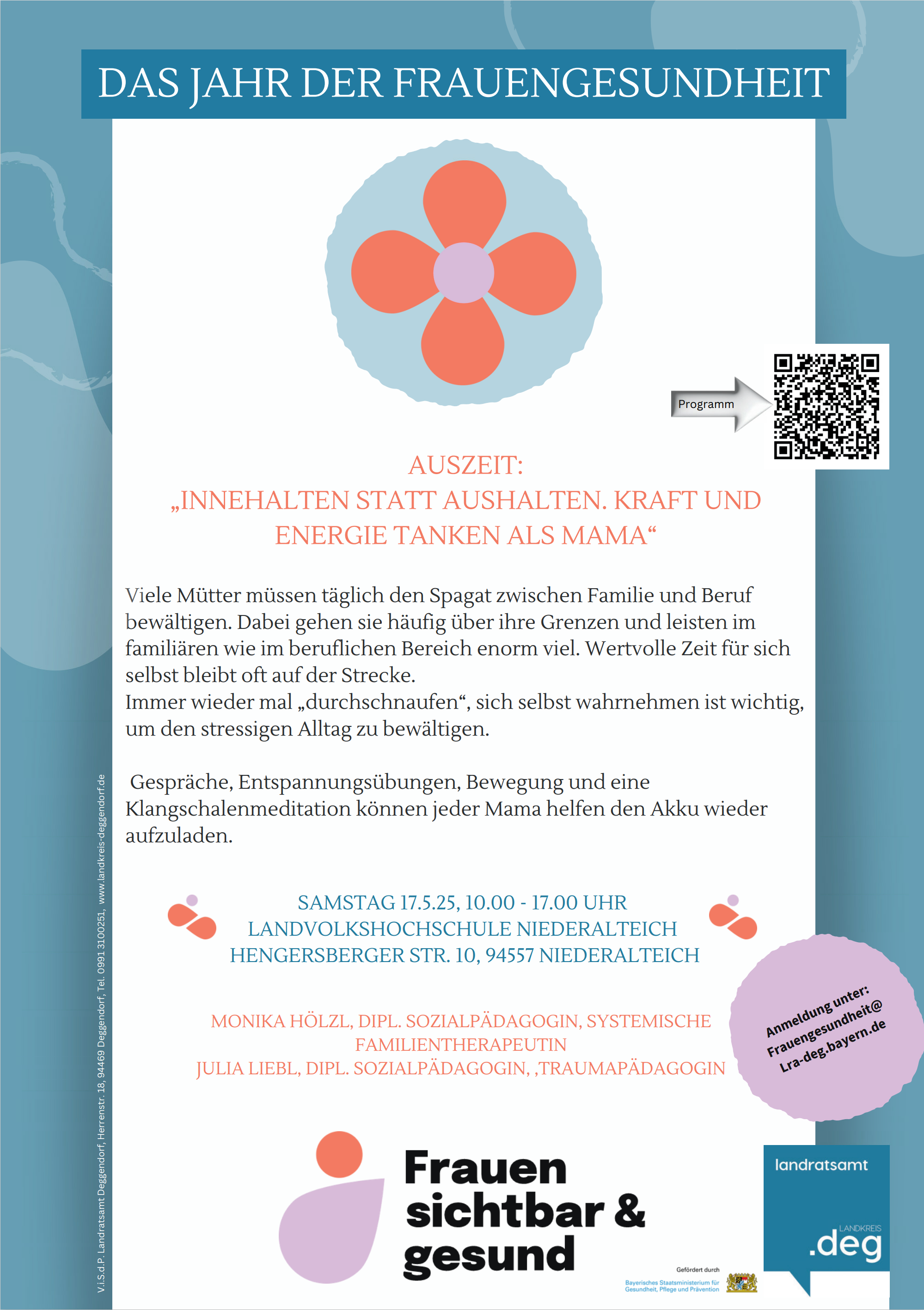 Auszeit: „Innehalten statt aushalten. Kraft und Energie tanken als Mama“ am SAMSTAG 17.05.25